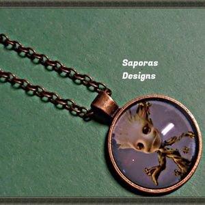 Antique Baby Groot Inspired Design Necklace Unisex